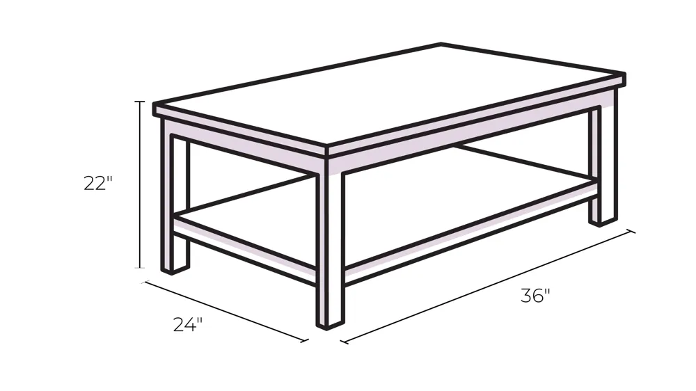 Homestead Glass Top Coffee Table Dimensions