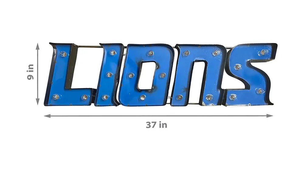 NFL Lighted Recycled Metal Sign Dimensions