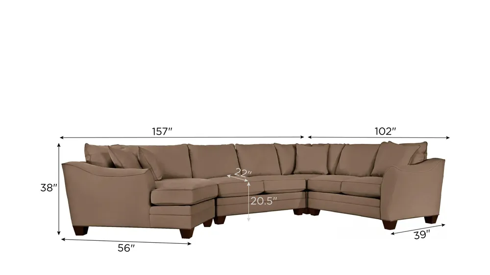 Foresthill 4-pc. Left Hand Cuddler with Loveseat Sectional Sofa Dimensions