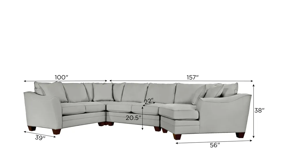 Foresthill 4-pc. Right Hand Cuddler with Loveseat Sectional Sofa Dimensions