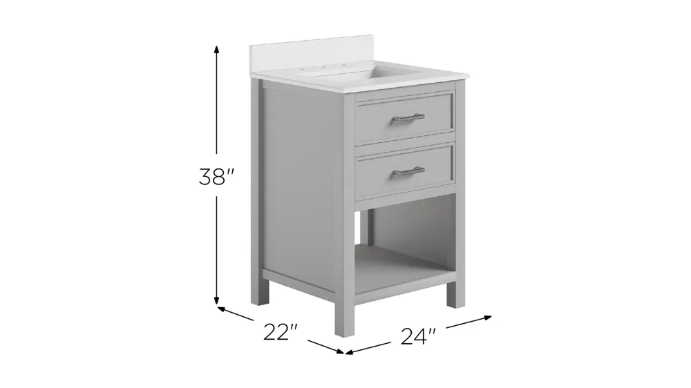 Alabama 24" Bathroom Vanity Dimensions