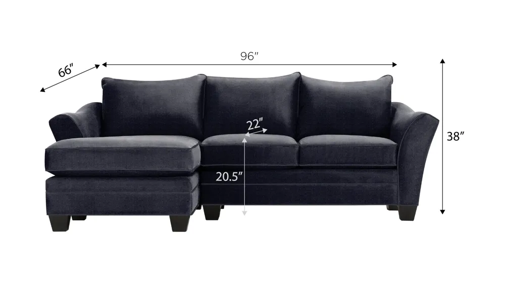Foresthill 2-pc. Left Hand Chaise Sectional Sofa Dimensions