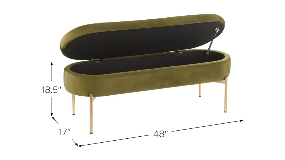 Chloe Storage Bench Dimensions