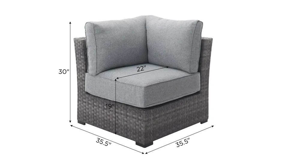 Palm Isle Outdoor Corner Chair Dimensions