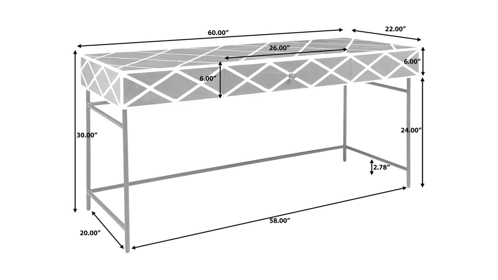 Maddy Writing Desk Dimensions