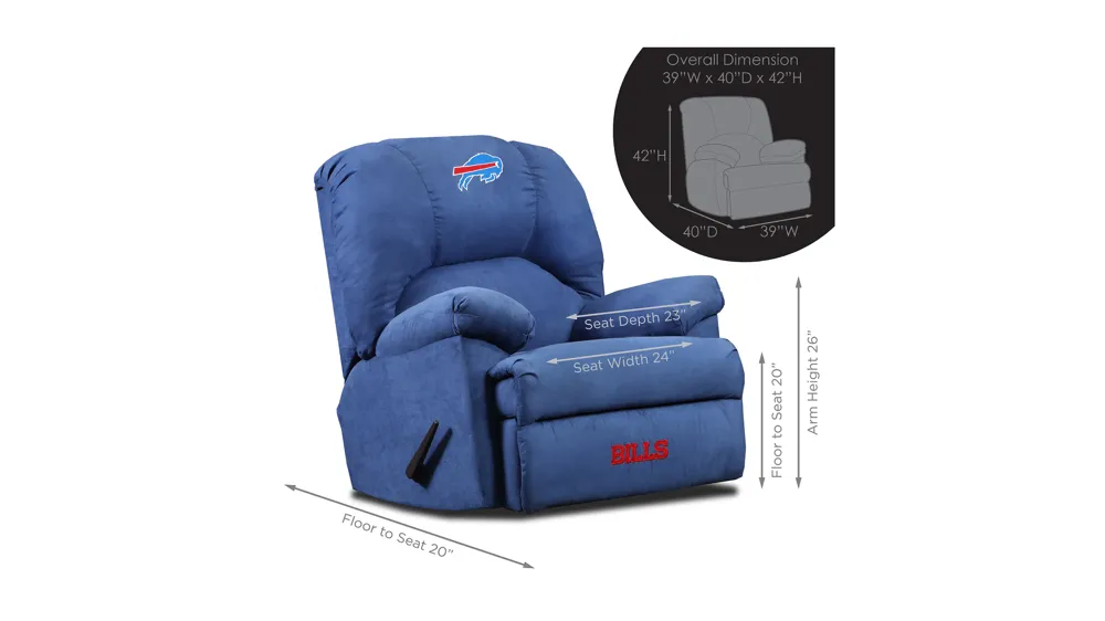 NFL Rocker Recliner Dimensions