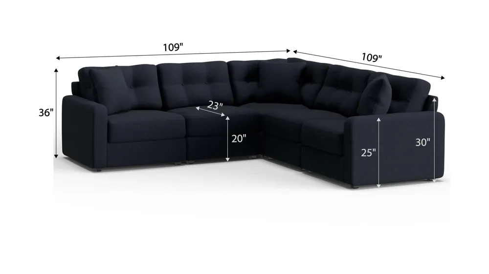 ModularOne 5-pc. Sectional Dimensions