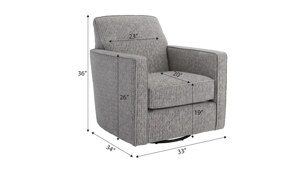 Arro Swivel Accent Chair Dimensions