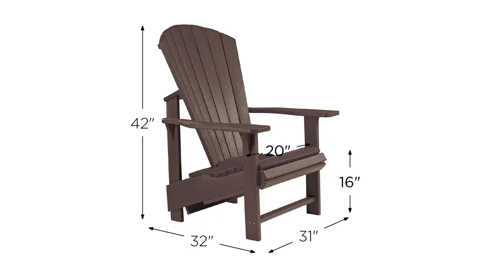 Generation Recycled Outdoor Upright Adirondack Chair Dimensions