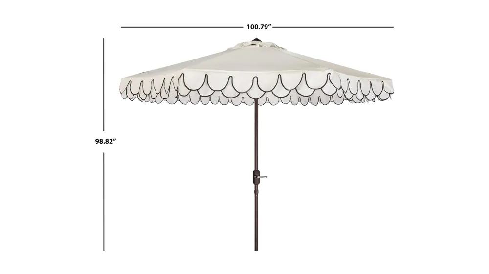 Chandler UV Resistant 9 ft Auto Tilt Umbrella Dimensions