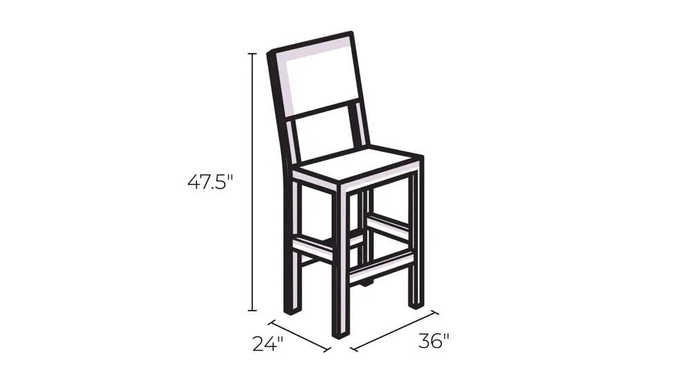 Claridge Counter-Height Table Dimensions