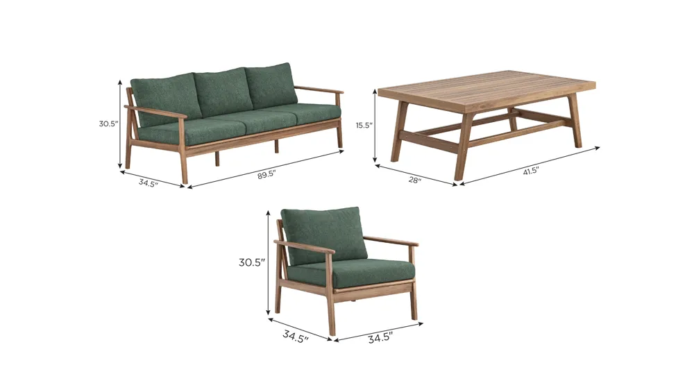 Ashton 4-pc. Outdoor Patio Set Dimensions