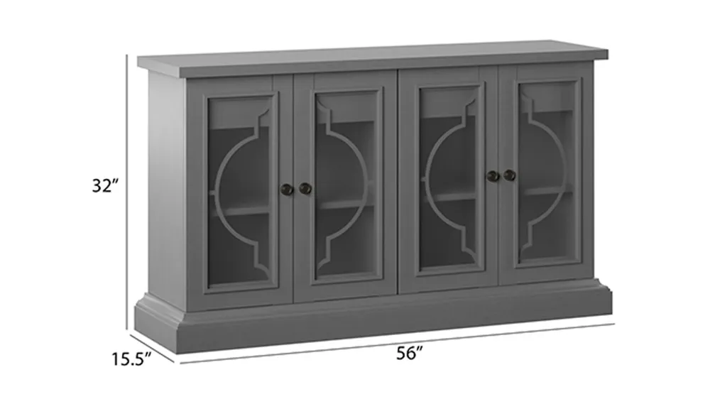 Chanel Sideboard with Frosted Glass Doors Dimensions