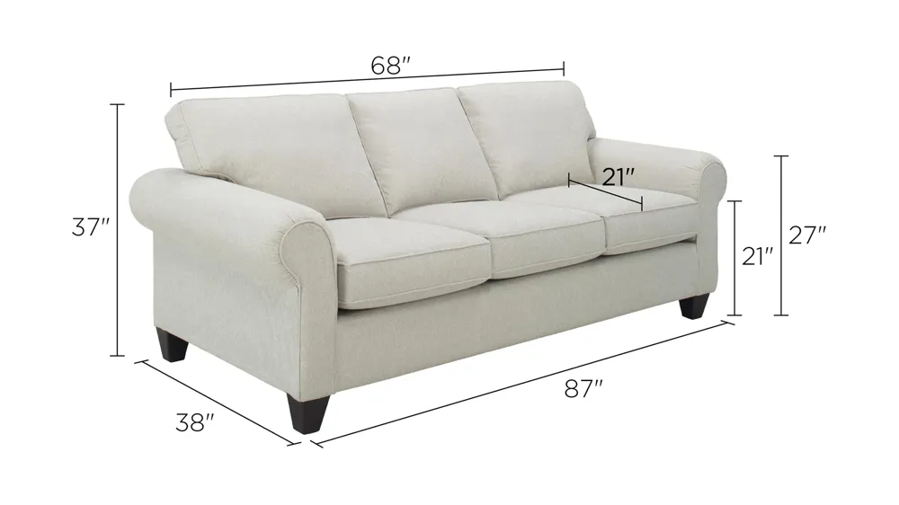 Saige Chenille Sofa Dimensions