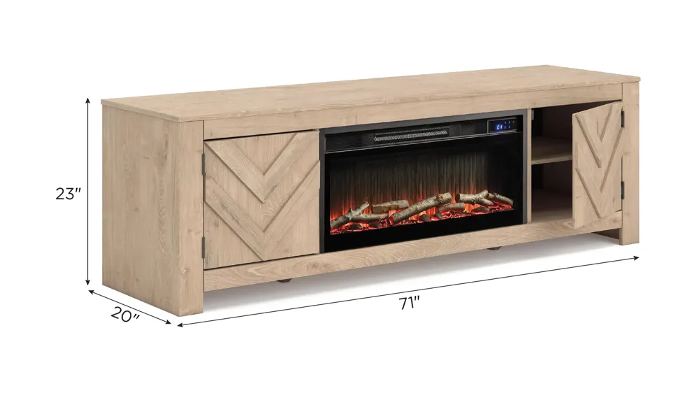 Cayboni TV Stand with Fireplace Dimensions
