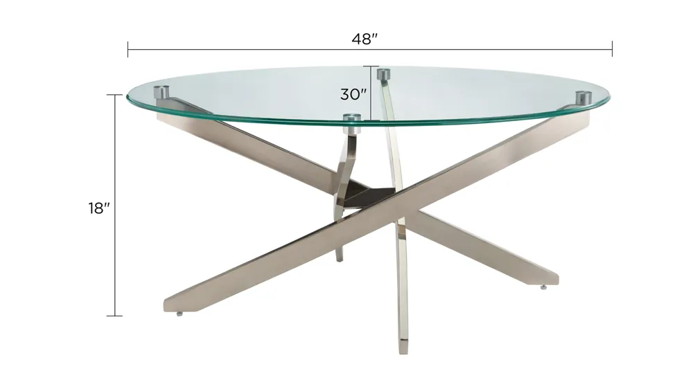 Zila 2-pc. Glass Top Coffee Table Dimensions