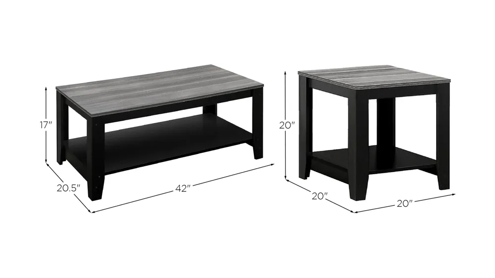 Monarch Specialties 3-pc. Table Set Dimensions