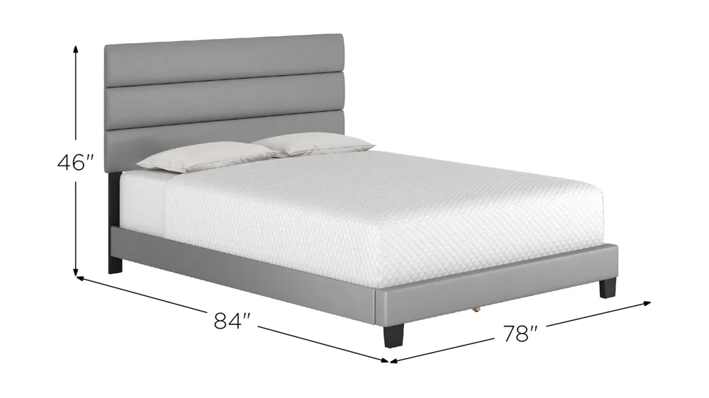 Parker Faux Leather Platform Bed Dimensions