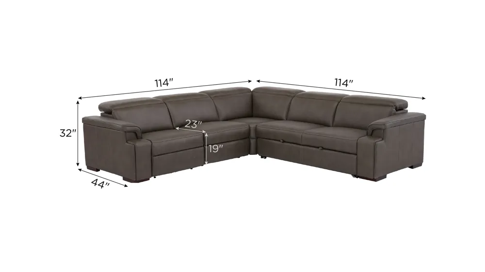 Orion 4-pc. Dual Power Media Sectional w/ Sleeper Dimensions