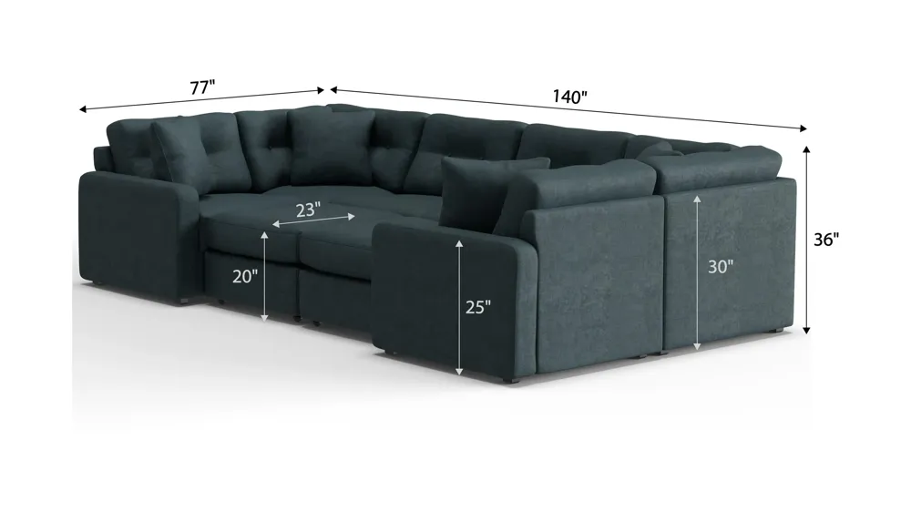 ModularOne 8-pc. Sectional Dimensions