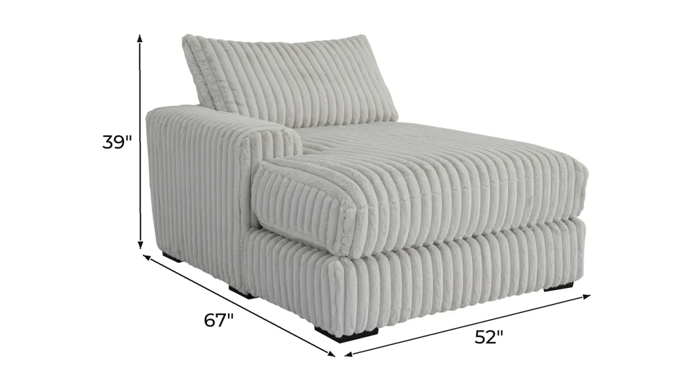 Onyx Moon Left Arm Facing Chaise Dimensions