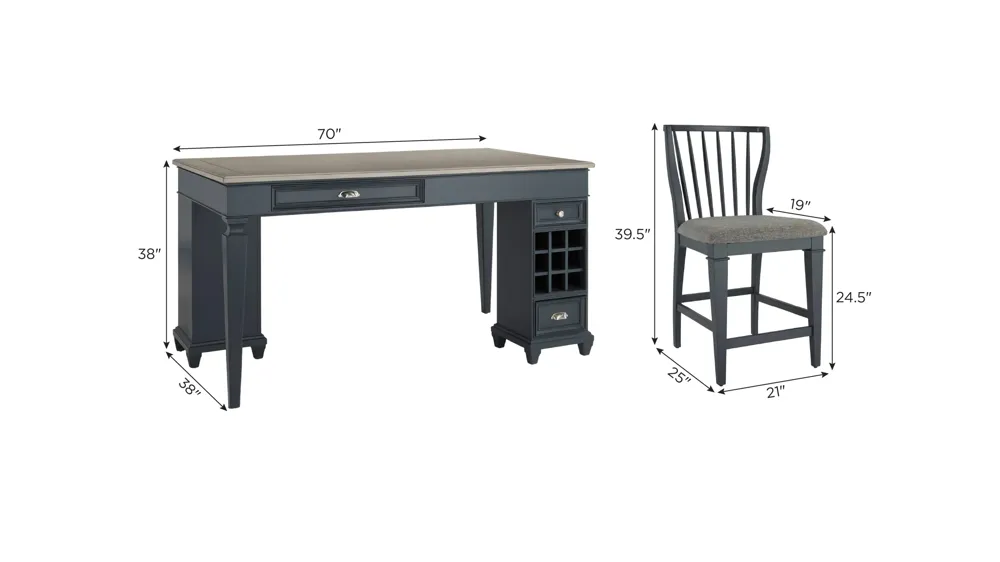 Winona 5-pc. Counter-Height Set Dimensions