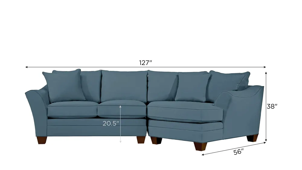 Foresthill 2-pc. Right Hand Cuddler Sectional Sofa Dimensions