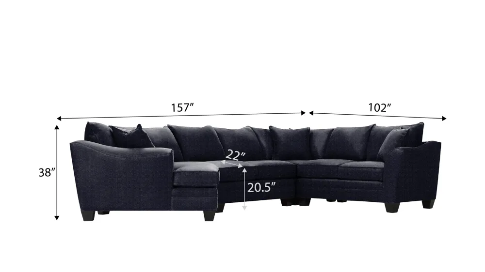 Foresthill 4-pc. Left Hand Cuddler with Loveseat Sectional Sofa Dimensions