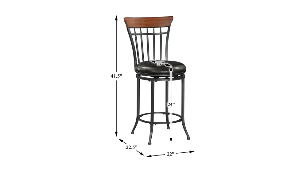 Salerno Swivel Counter Height Stool Dimensions