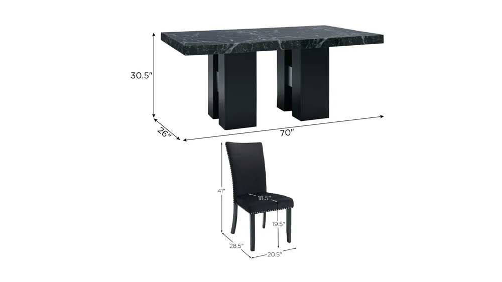 Alaina 7-pc. Dining Set Dimensions