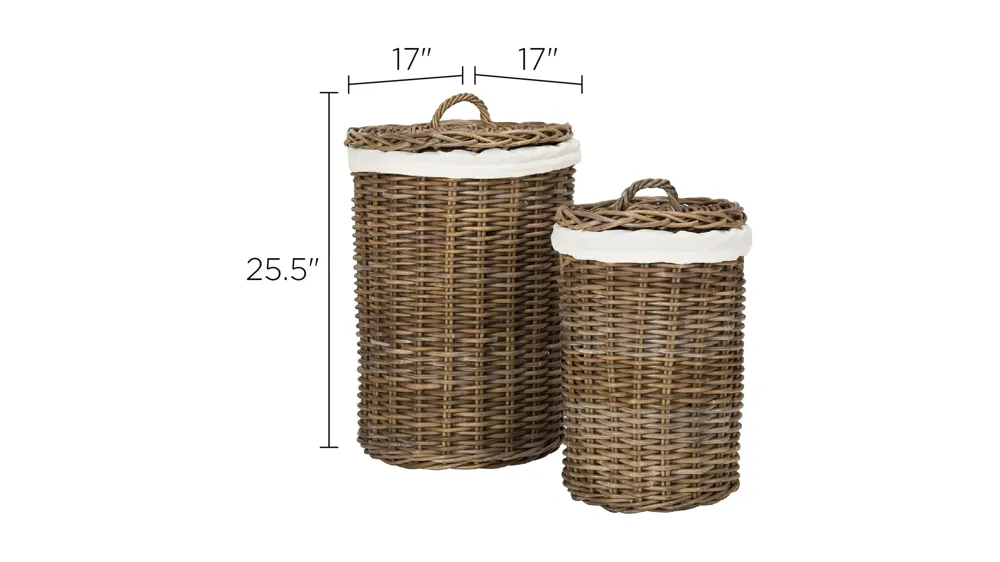 Millen Laundry Baskets: Set of 2 Dimensions