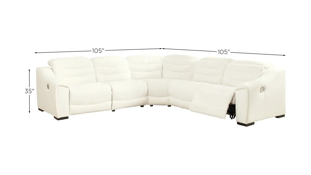 Next-Gen Gaucho 5-Pc Sectional W/ 4 Reclining Seats Dimensions