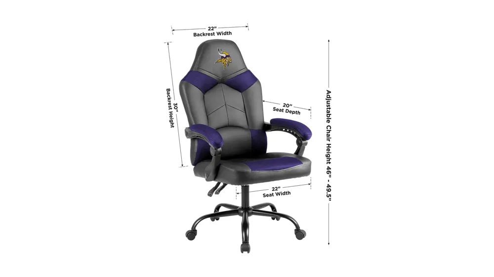 NFL Oversized Adjustable Office Chairs Dimensions