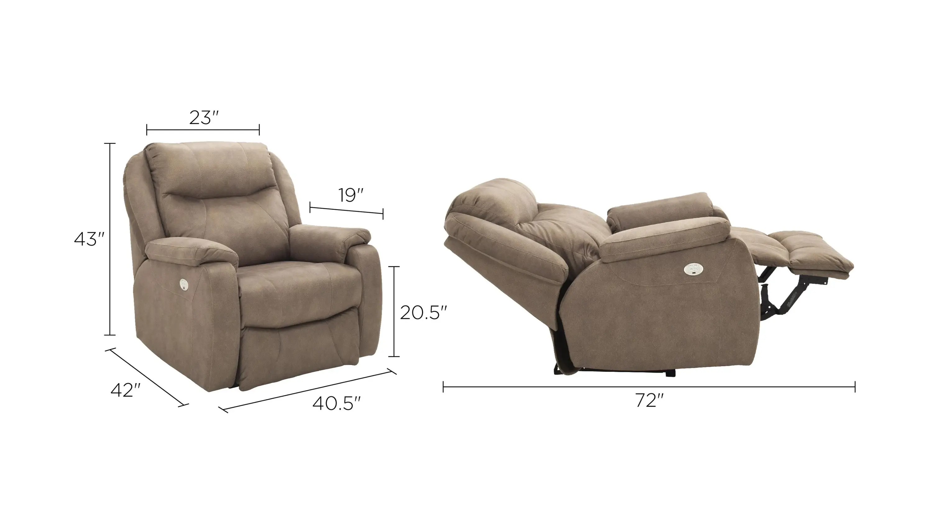 Watson Microfiber Power Recliner w/Power Headrest | Raymour & Flanigan