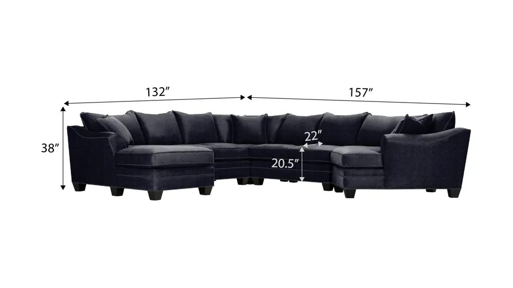 Foresthill 5-pc. Left Hand Facing Sectional Sofa Dimensions