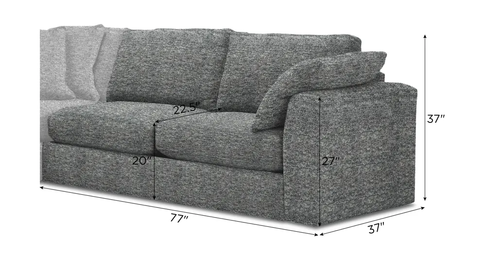 Nappily Right Arm Facing Loveseat Dimensions