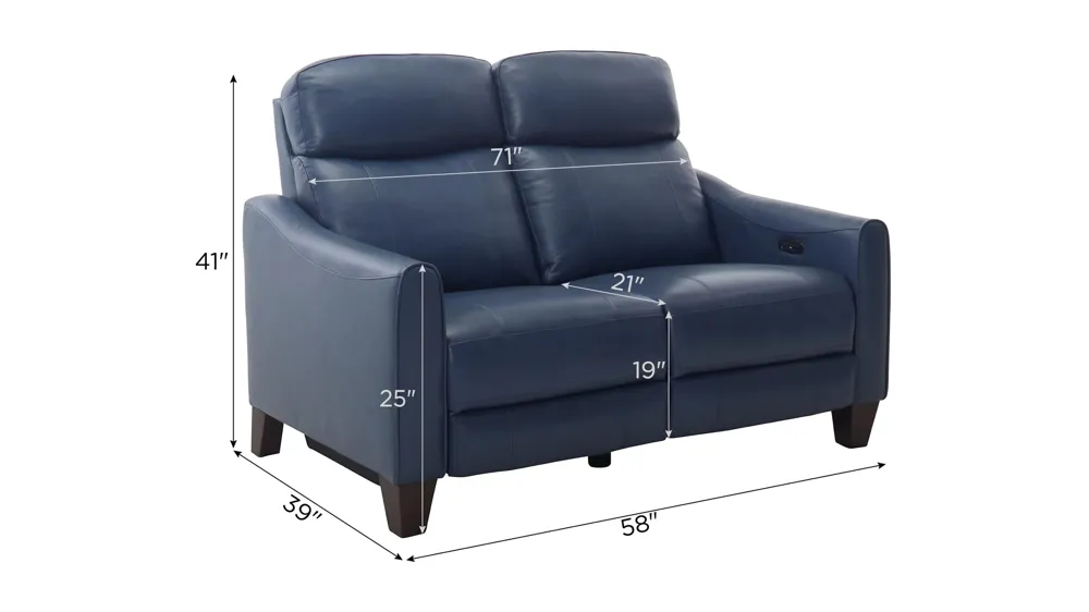 Mullican Zero Gravity Power Loveseat w/ Power Headrest Dimensions