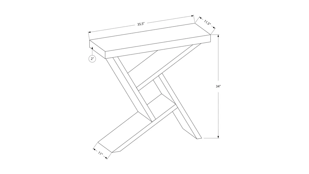 Monarch Specialties Hall Table Dimensions
