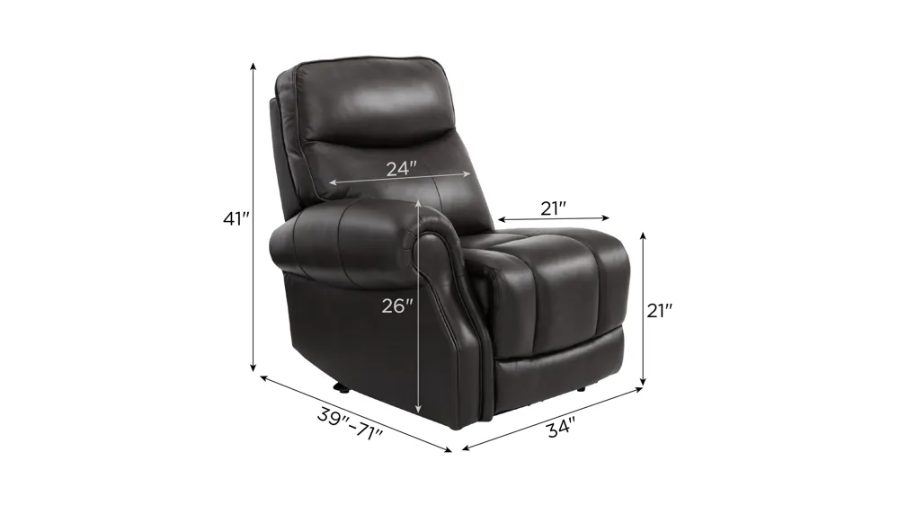 Brooks Zero Gravity Left Arm Facing Triple Power Recliner Dimensions