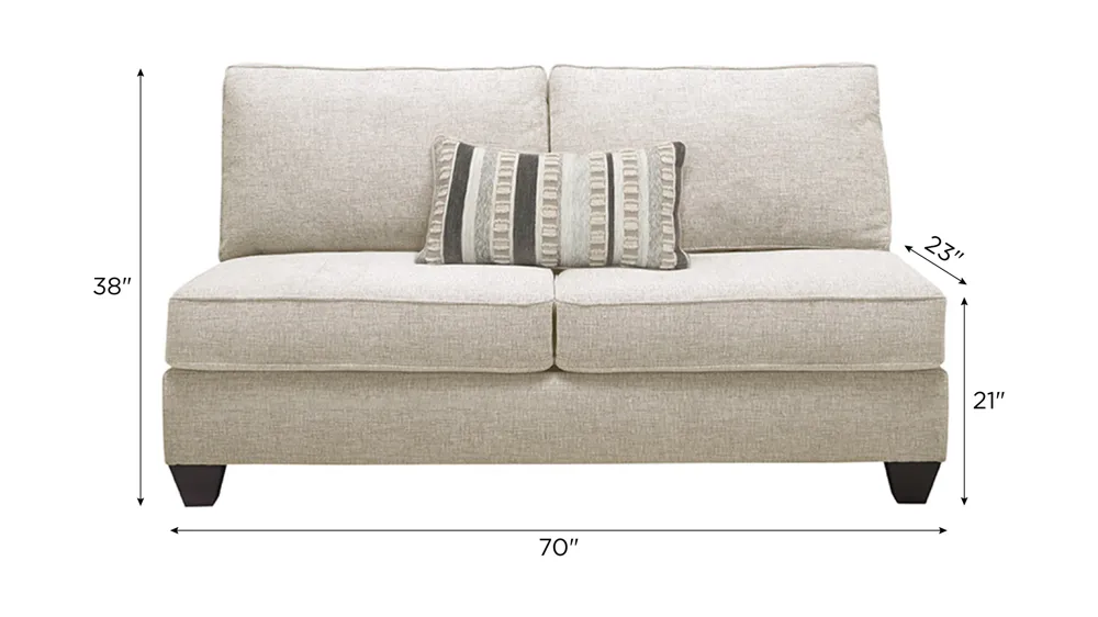 Alston Armless Loveseat Dimensions