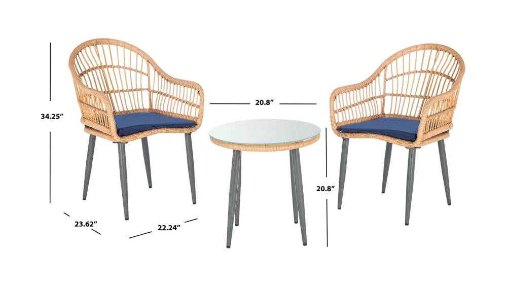 Tessa 3-pc. Lounger Set Dimensions