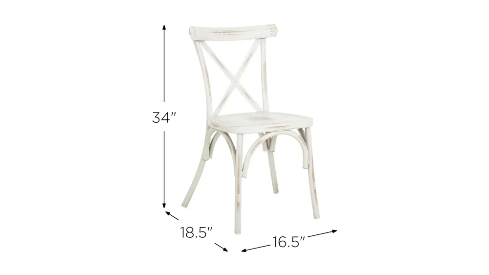 Madalina Outdoor Stackable Chair: Set of 2 Dimensions