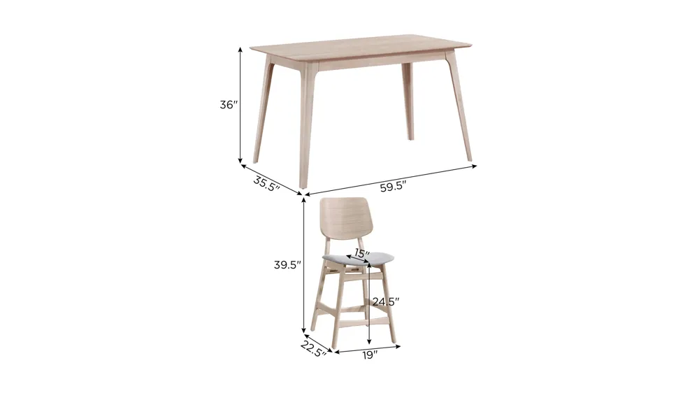 Oscar 7-pc. Counter-Height Dining Set Dimensions