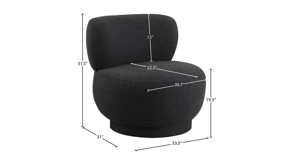 Calais Boucle Fabric Accent Chair Dimensions
