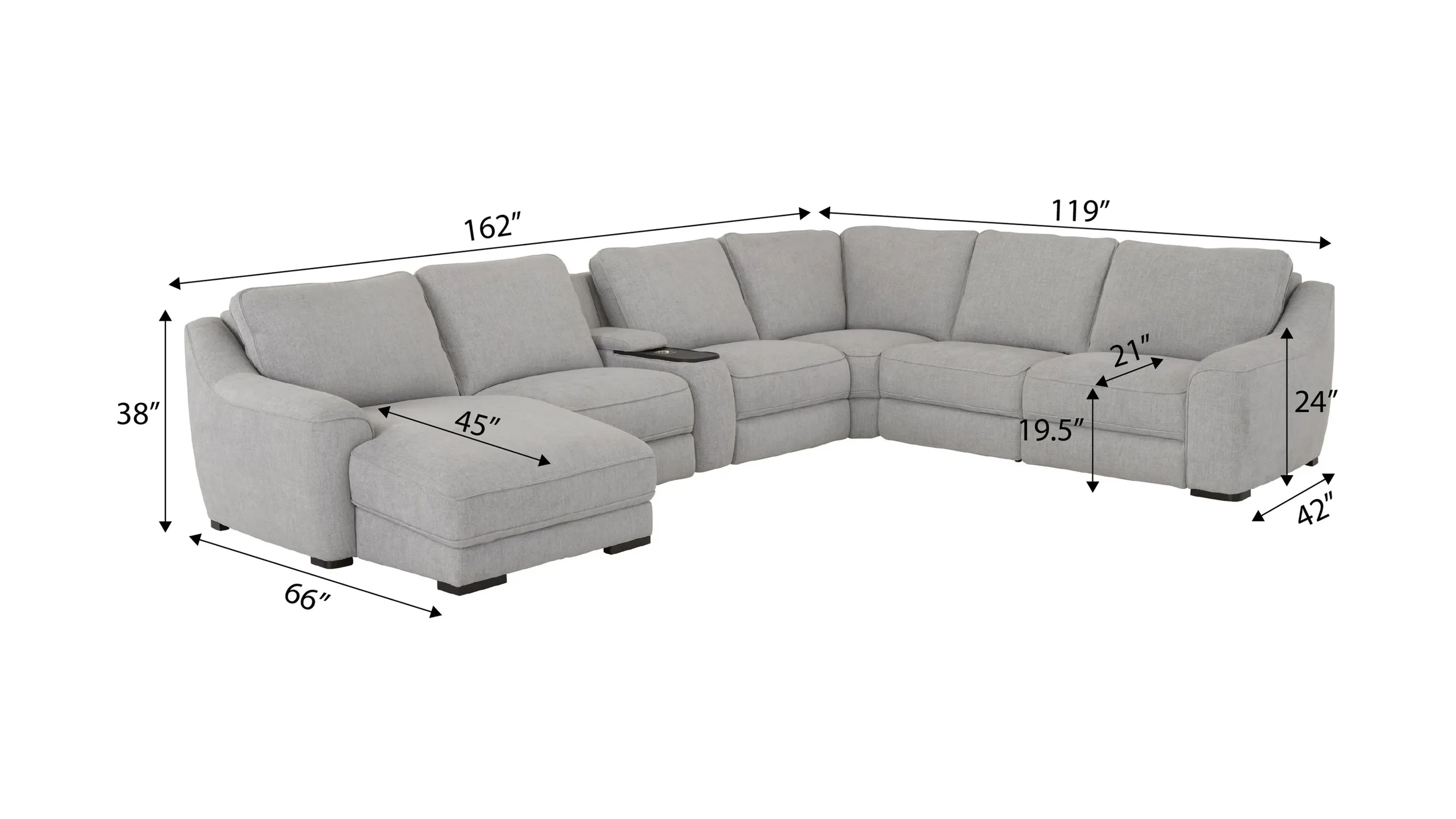 Atlas Dual Power 7-pc. Sectional w/ Immersive Audio | Raymour