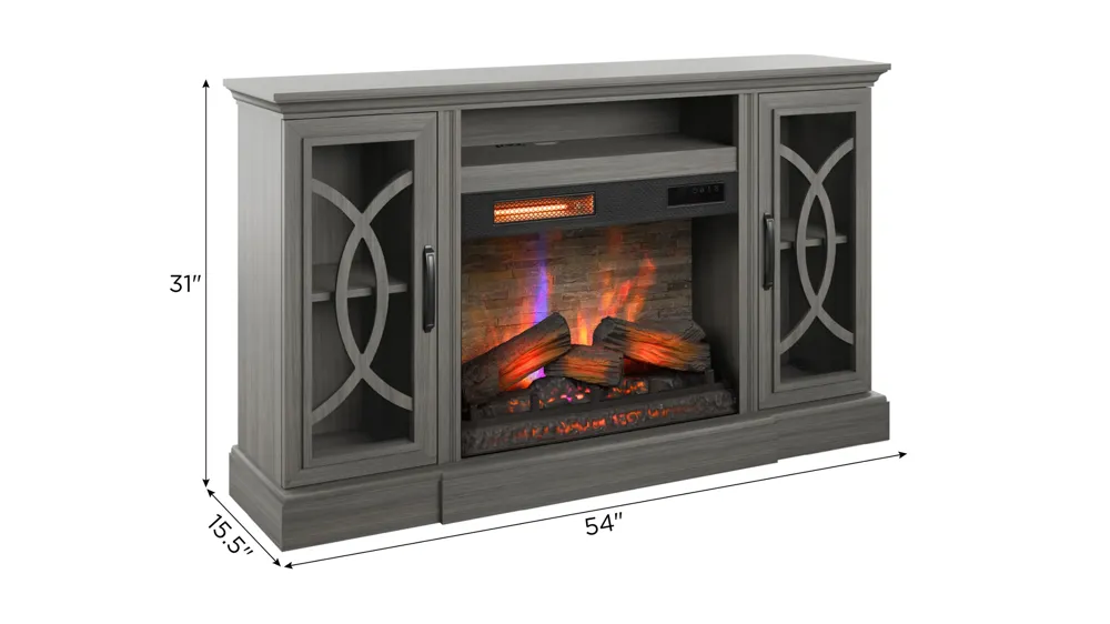 Brooke Electric Fireplace TV Stand Dimensions