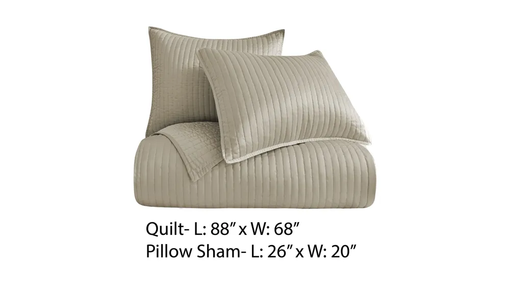 Satin Channel 2-pc. Quilt Set Dimensions