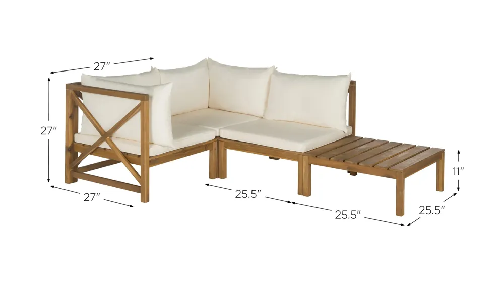 Kyoga 3-pc. Outdoor Modular Sectional Sofa Dimensions