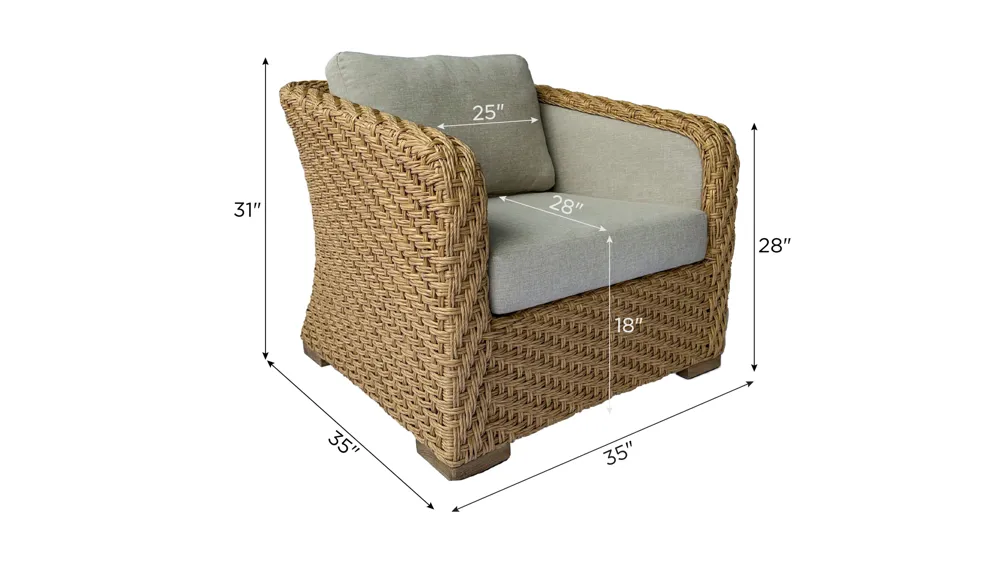 Sahara Outdoor Wicker Armchair Dimensions