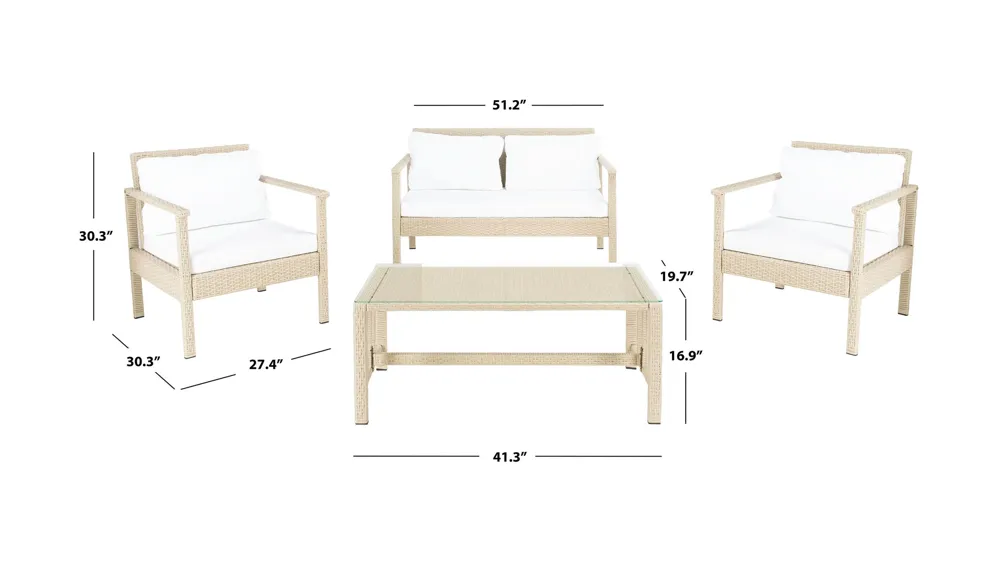 Winta 4-pc. Patio Set Dimensions